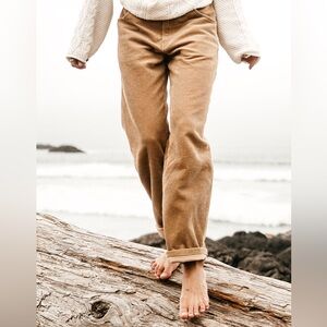 OTTWAY AUSTRALIA Dayton Unisex Tan Corduroy Pants Cords Straight Loose Fit Jeans